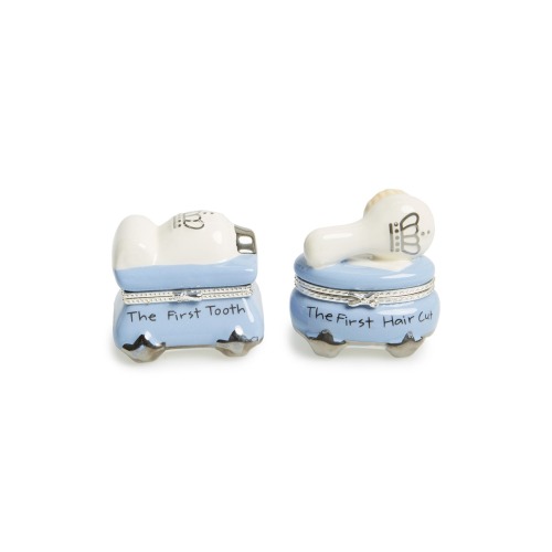 Mud Pie 'Prince' First Tooth & Curl Treasure Box Set, Blue