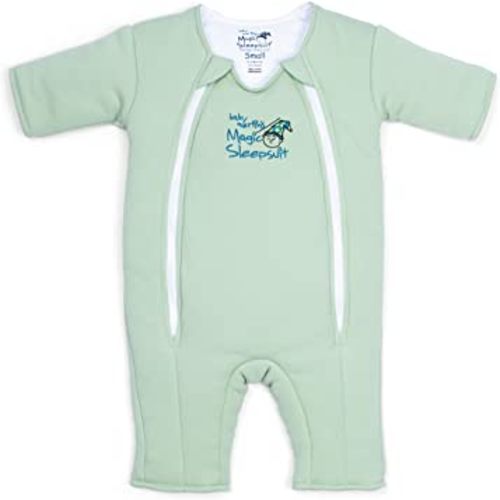 Magic Sleepsuit Baby Merlin's 100% Cotton Baby Transition Swaddle - Baby Sleep Suit - Sage Green - 3-6 Months