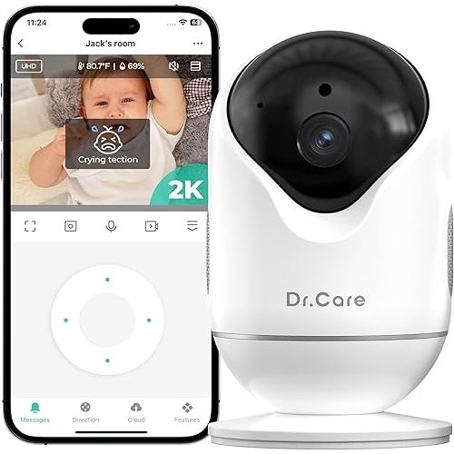 Dr.Care Add on Camera for DC-SBM001-2K Camera App Control, Cry & Motion Alerts, HD Night Vision, 2-Way Talk, Multi-User, Triple Security
