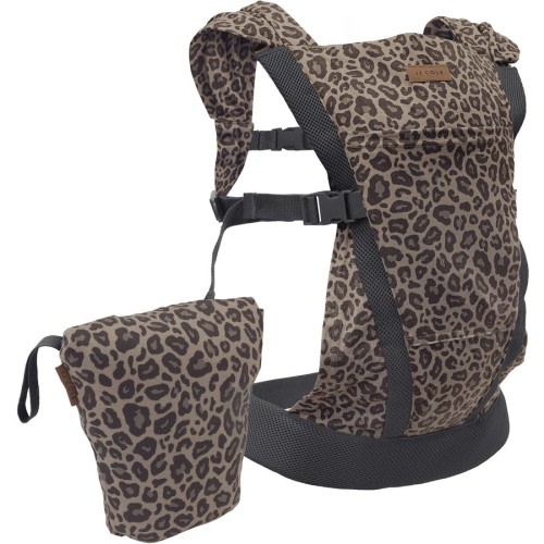 JJ Cole Luma Packable 4 Position Baby Carrier with Travel Bag - Leopard Print