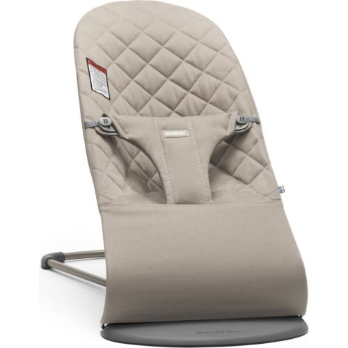 Babybjörn Bouncer Bliss - Sand Gray Quilted Cotton/Dark Gray Frame