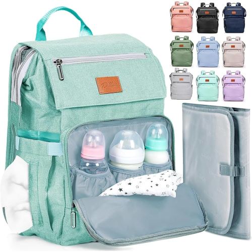 PILLANI Baby Diaper Bag Backpack - Large Bag for Boys & Girls, Waterproof Diaper Backpack - Travel Diaper Bags w/Changing Pad, Baby Registry Search & Shower Gifts - Essentials Must Haves Newborn Stuff
