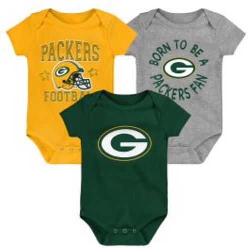 Green By Packers Infant Born to Be 3-Pack Bodysuit Set at the Packers Pro Shop