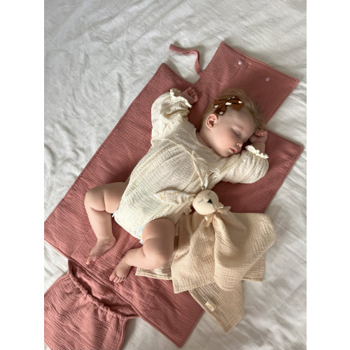 Travel Changing Pad, Organic Muslin | Color: Salmon