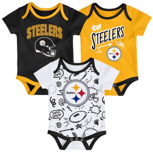 Infant Pittsburgh Steelers Outerstuff All Day Play Three-Piece Bodysuit Set
