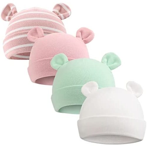 PESAAT Newborn Hospital Hat 0-12Months Preemie Boys Girls Beanie Solid Infant Baby Hats Autumn Winter