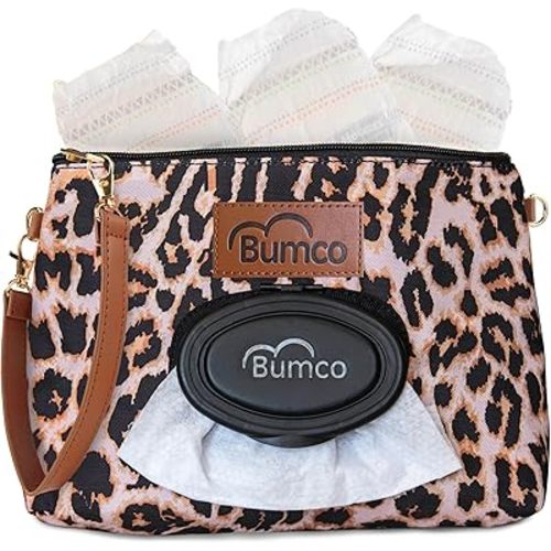 Bumco Diaper Clutch - Portable Wipes Dispenser & Baby Travel Essential, Airtight Dispenser, Refillable Wipes Container, Travel Baby Essentials, Diaper Bag Purse