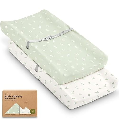 2-Pack Organic Changing Pad Covers - Herb