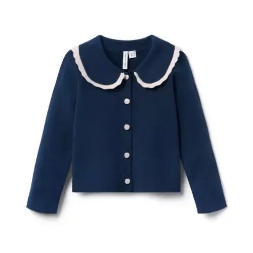 Girl Merchant Marine Crochet Collar Cardigan by Janie and Jack