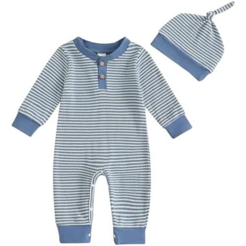 Kuriozud Newborn Infant Unisex Baby Boy Girl Clothes Button Romper Jumpsuit Basic One Piece Outfits