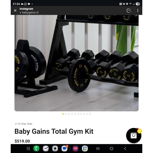 Baby Gains Total Gym Kit
