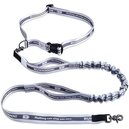 Hands Free Dog Leash with Waist Belt Lifetime Replacement, Dual Handle Bungee Leash for Running, Jogging, Hiking and Walking, for Medium and Large Dogs 5318