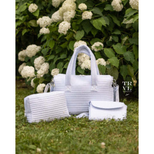 BLUE PIMLICO STRIPE BUNDLE - QUILTED STROLLER BAG + CHANGING MAT + EVE – Southern Sorelle Embroidery Boutique