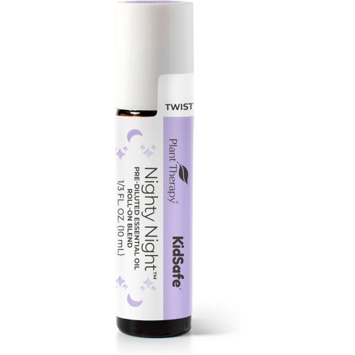 Plant Therapy KidSafe Nighty Night Essential Oil Blend for Sleep 10 mL (1/3 oz) Pre-Diluted Roll-On 100% Pure, Natural Aromatherapy, Therapeutic Grade