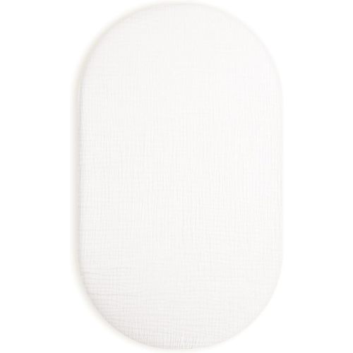 Bassinet Sheet for Baby Boy and Girl, Fitted Sheets for Rectangle, Oval, Hourglass Bassinet Mattress, Muslin Moses Basket Sheets with Neutral Style (White)