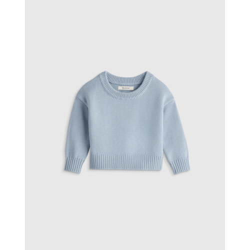 100% Organic Cotton Crewneck Sweater in Sky Blue