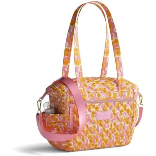 Quilted Diaper Bag With Insulated Bottle Pockets, Functional & Fashionable Tote Diaper Bag for Women