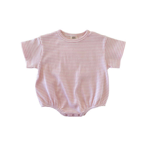 Pink Stripe / Organic Ribbed T-Shirt Bubble