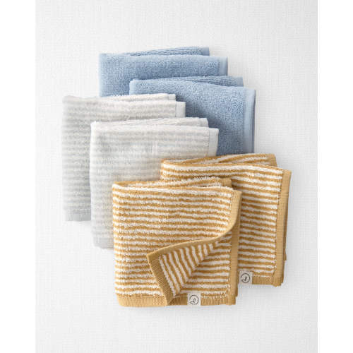 Little Planet - Baby 6-Pack Organic Cotton Washcloths - Camp Khaki, Galaxy Gray