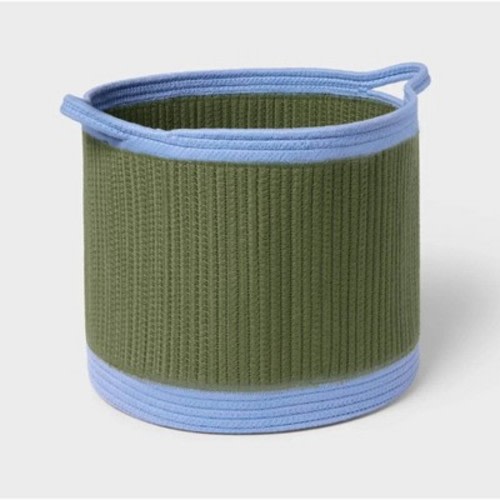 Medium Coiled Rope Kids' Storage Basket Green and Blue - Pillowfort™