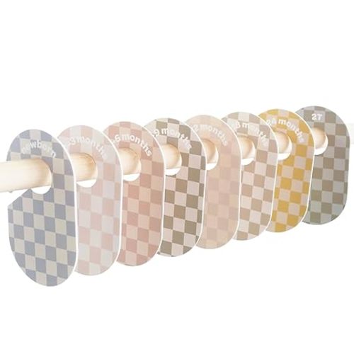 3 Sprouts Baby Closet Dividers, Newborn to 2T, Checkerboard, 8 Piece Set
