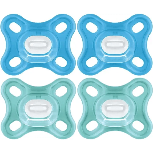 MAM Comfort Baby Pacifier, 100% Lightweight Silicone, 0-3 Months, Baby Boy (Pack of 4)