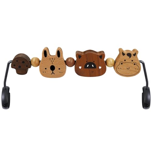 iGRATENS Baby Bjorn Bouncer Toy Bar - Toy Bar for Baby Bouncer Soft & Bliss, Easy to Attach and Remove, 360°Rotating Natural Wooden Toys, Exciting Design for Curious Babies, Farm Animals