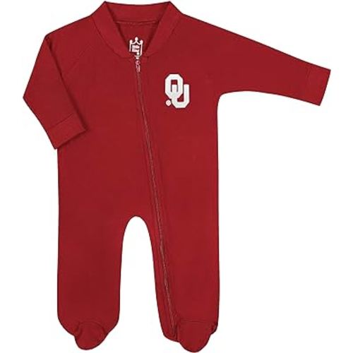 Little King NCAA Long Sleeve Full Zip Footed Romper-Sizes 0-3 Months 3-6 Months and 6-9 Months