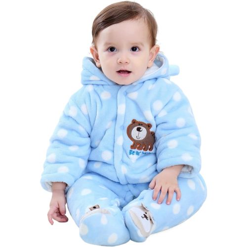 Gaorui Newborn Baby Jumpsuit Outfit Hoody Coat Winter Infant Rompers Toddler Clothing Bodysuit