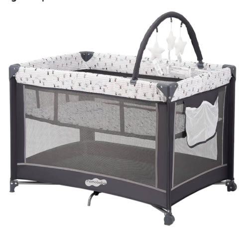 Pamo Babe Pack and Play with Bassinet, Portable Playard for Baby