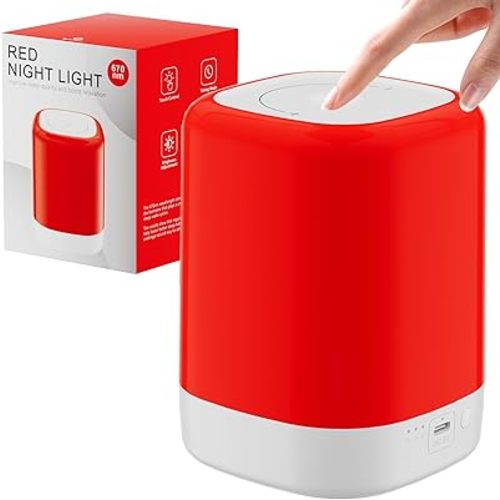 Red Light Therapy for Sleep Device, Red Night Lights with 670nm Wavelength, Touch Reds Light Sleep Lamp Aid to Support Deep Relaxation and Improve Sleeping for Adults & Kids Bedrooms