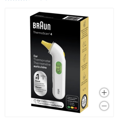 Braun ThermoScan 4 Ear Thermometer with 61 Lens Filters