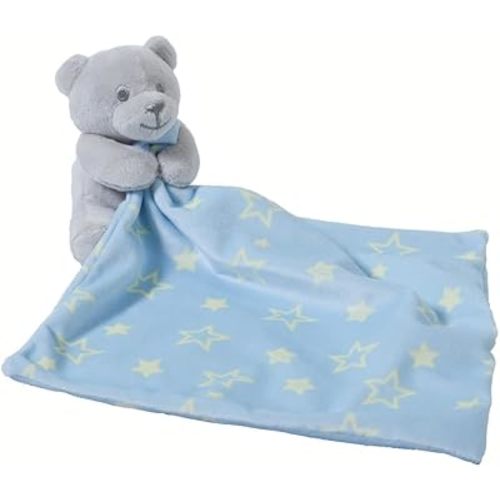 CREVENT Cozy Plush Baby Security Blanket Loveys for Baby Boys with Animal Face, Baby Shower/Birthday Gifts for Newborns Infant Toddler (Hugging Bear)