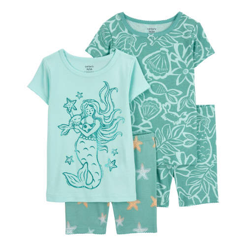Baby 4-Piece Mermaid Pajamas Set - Style,Green