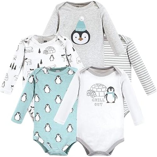Hudson Baby unisex-baby Cotton Long-sleeve Bodysuits