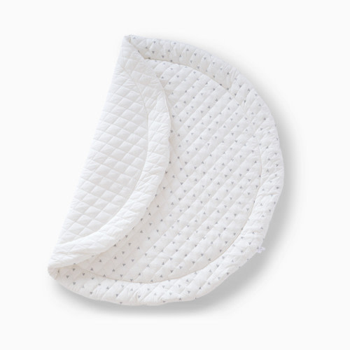 Poppyseed Play Extra Padded Round Play Mat - Gray Triangle