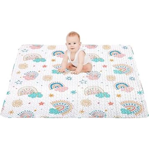 50x50 Play Mat for Playpen Foldable Baby Play Mat Large Tummy Time Mat, Non Slip Washable Baby Play Mats for Floor, Portable Travel Baby Crawling Mats for Toddlers and Infants