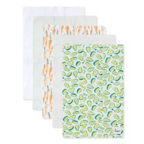 Carrots &amp;amp; Avocados Organic Baby Burp Cloths 5 Pack