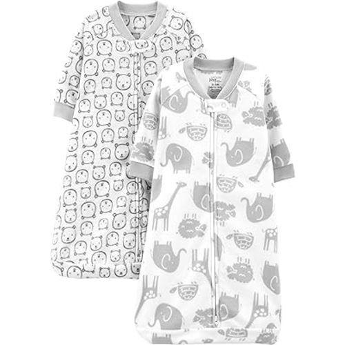 Simple Joys by Carter's Unisex Babies' Microfleece Sleepbag Wearable Blanket, Pack of 2