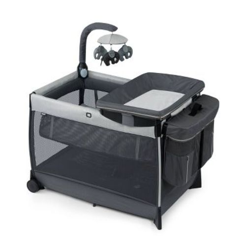 Chicco Lullaby Zip All-in-One Portable Playard - Driftwood: Deluxe Playard with Nightlight, Songs, Changing Table