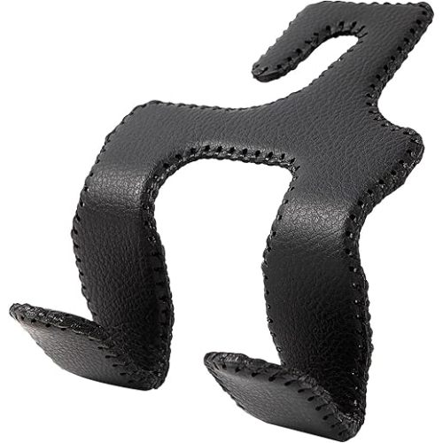 Car Purse Hook, 2 in 1 Car Seat Headrest Hooks Durable Hanger Storage Holder Leather Organizer for Hanging Grocery Bags, 1 Pack, Black