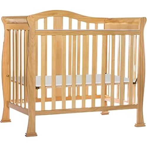 Dream On Me Addison 4-in-1 Convertible Mini Crib in Natural, Greenguard Gold Certified, Non-Toxic Finishes, Built of New Zealand Pinewood, Comes with 1” Mattress Pad