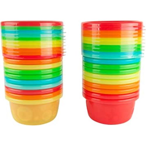 The First Years Take and Toss Toddler Feeding Value Set - Includes Dishwasher Safe Toddler Bowls with Snap-On Lids - 20 Count