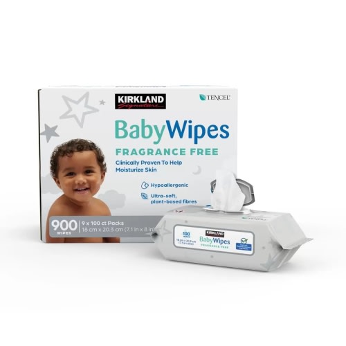Kirkland Signature Baby Wipes Fragrance Free, 900-count
