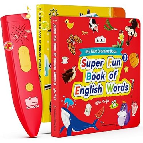 KOKODI Talking Pen Books Sets, Interactive Audio Sound Books Kids Learning Electronic Toys for Boys Girls, Autism Sensory Games, Early Educational Gifts Birthday Gifts for Toddlers Kids Age 2 3 4 5