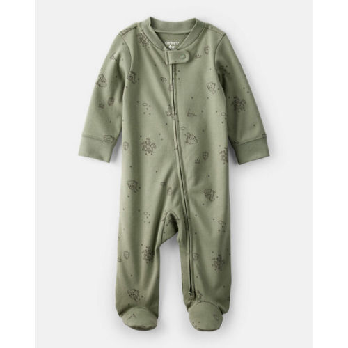 Baby Boy Dragon Print 100% Cotton Long-Sleeve Sleep & Play - Green - Carter's | Carter's