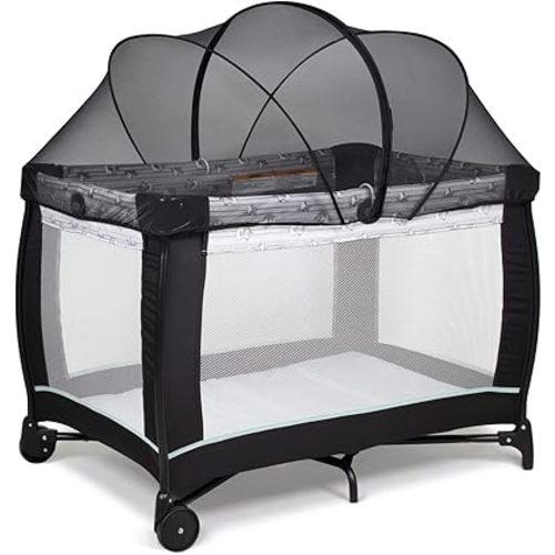 Beberoad Love Pack N Play Tent Cover Mosquito Net with 2-Way Zipper for Travel Crib/Playpen (Black)