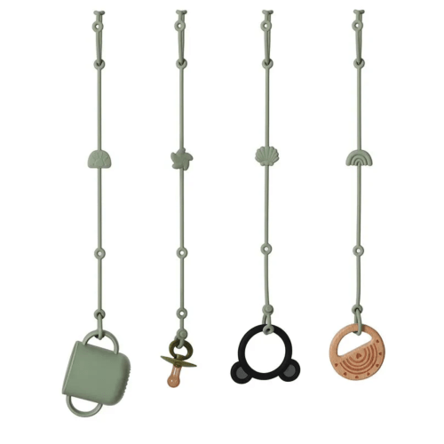 Silicone Toy Pram Strap - Pack of 4