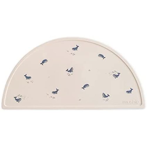 mushie Silicone Placemat for Kids | BPA-Free Non-Slip Design (Whales)