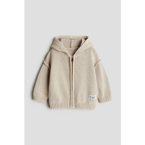 KNIT COTTON HOODED JACKET